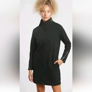 Athleta Cozy Karma Mock Neck Vela Thick Athleisure Fitness Dress Black XL